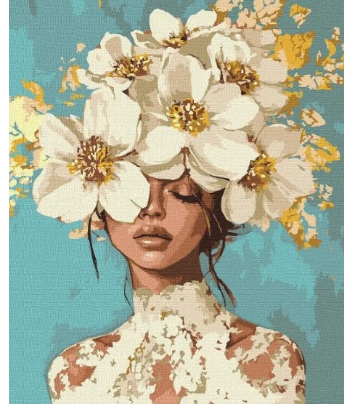 Набор для росписи по номерам Ideyka "Цветящиеся мечты с красками металлик" 40х50см КНО8726, пакунок малюка