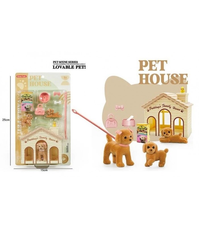 Любимцы M 09, 3 животные, будка, мисочка, сумочка, на листе, пакунок малюка