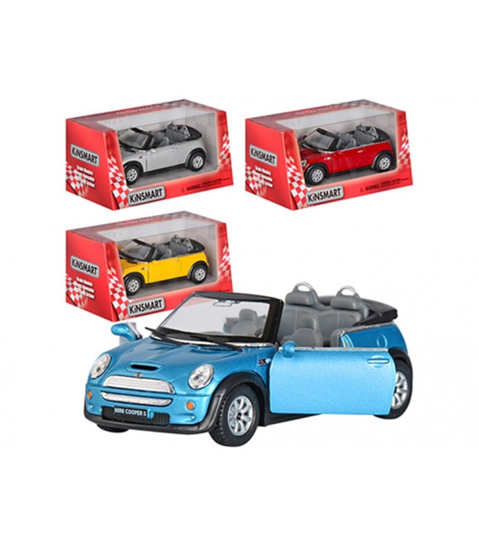 Машинка Mini Cooper S кабриолет игрушечная металлическая, Kinsmart KT5089W, для детей от 3 лет, Пакунок малюка