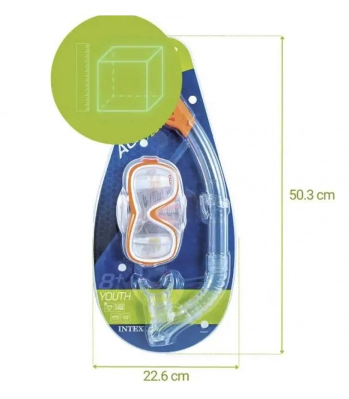 Intex 55647, набор для плавания, маска и трубка, от 8 лет, пакунок малюка