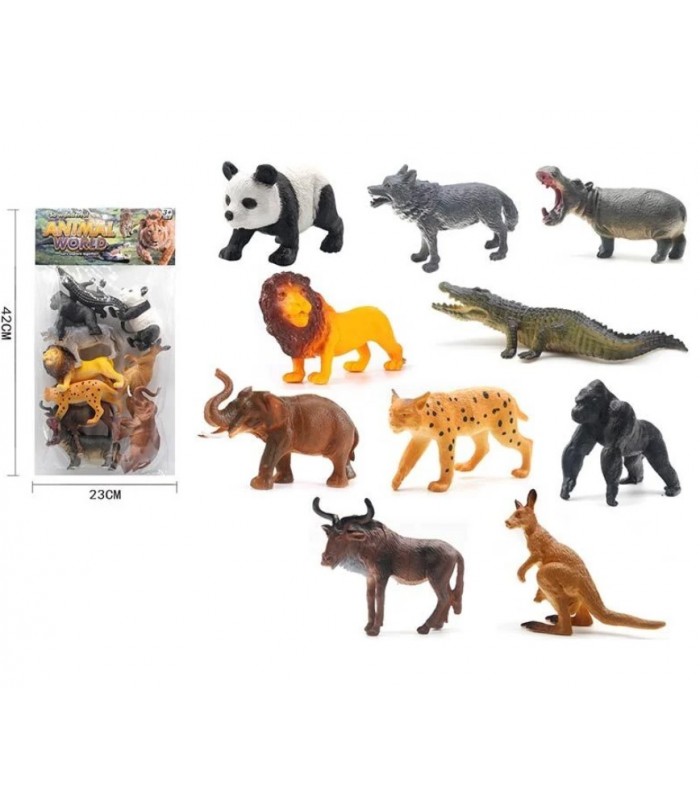 Набор животных Q 203-9, 10 штук, "Дикие животные", пакунок малюка