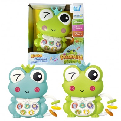 Умная лягушка 79200 “WToys”, 2 вида, стишки, факты, сказки, песни, животные, подсветки, бусины