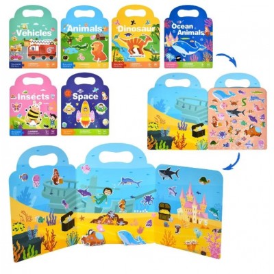 Книга для рисования INT 0024 (60шт) 23,5-30,5см/70-30,5см, наклейки, 6 видов, в пакете, 24-31-0,5см, пакунок малюка