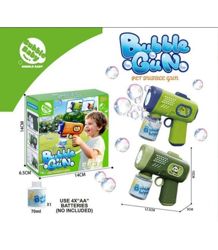 Пистолет с мыльными пузырями BE-003 B, 3 вида, автоматический, подсветка, бутылочка с мыльной жидкостью