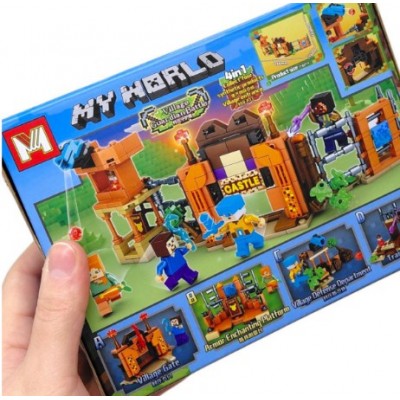 MG1229 Конструктор Minger My World: Битва за деревню 4в1,  4 вида, цена за 1 шт