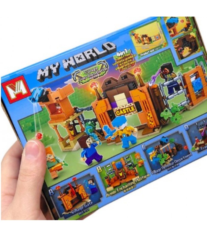 MG1229 Конструктор Minger My World: Битва за деревню 4в1,  4 вида, цена за 1 шт