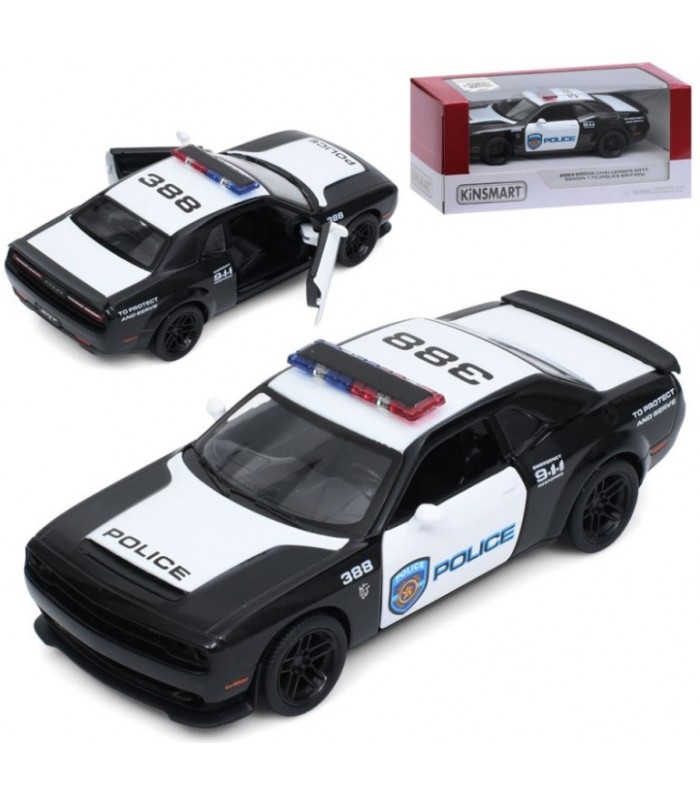 Машина KT5461WP инерция, металл, 12см, 1:40, полиция, открывающаяся дверь, резиновые колеса, кор.16-7-7,5см, пакунок малюка
