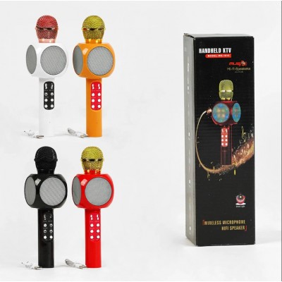 Микрофон С 60086 4 вида, караоке, bluetooth, USB, колонка