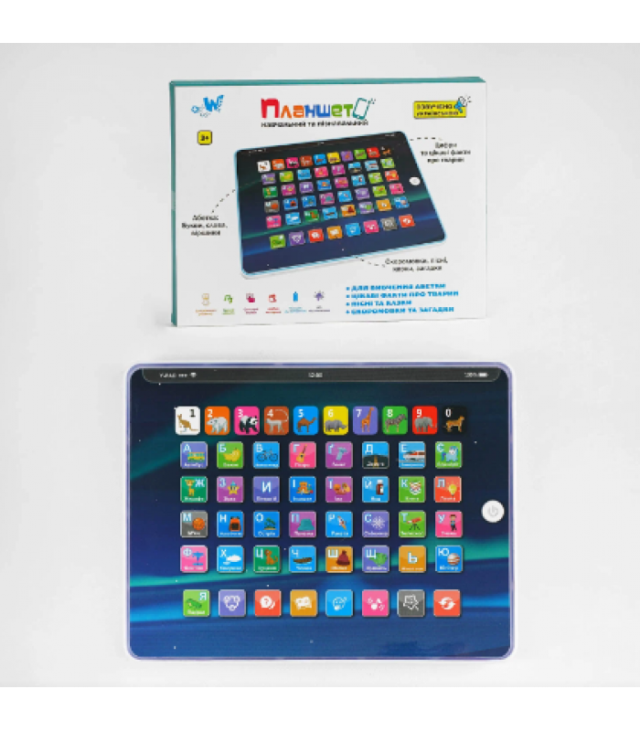 Планшет TK - 09912  "WToys", 7 режимов, LED подсветка, алфавит, цифры, загадки, песни, экзамен