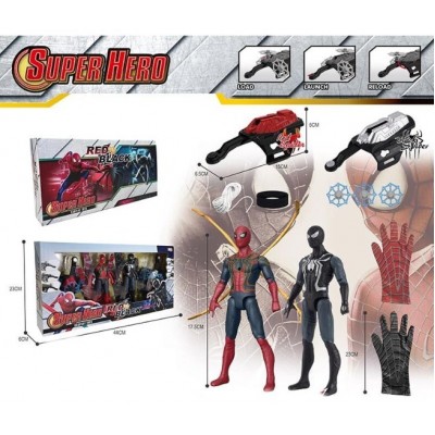 Набор героев CX-2, 2 фигурки высотой 17.5 см, 2 механических запускателя, 2 рукавчика героев, шарнирные ноги, "паутинка", пакунок малюка