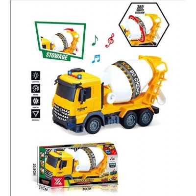 Спецтехника 688-6 C “Бетоносмеситель”, длина 29 см, подсветка, звуковые эффекты, инерция, резиновые колеса, подвижные детали