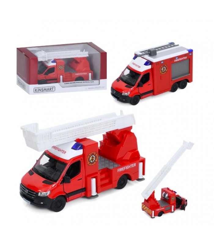 Пожарная машина KT5478W металл, инерция, 1:48, открываются двери, резиновые колеса, 2 вида, кор.16-9-7,5см, пакунок малюка