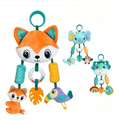 Мягкая погремушка-подвеска с прорезывателем HB 0083 ABC, 36 см, 3 вида, пакунок малюка