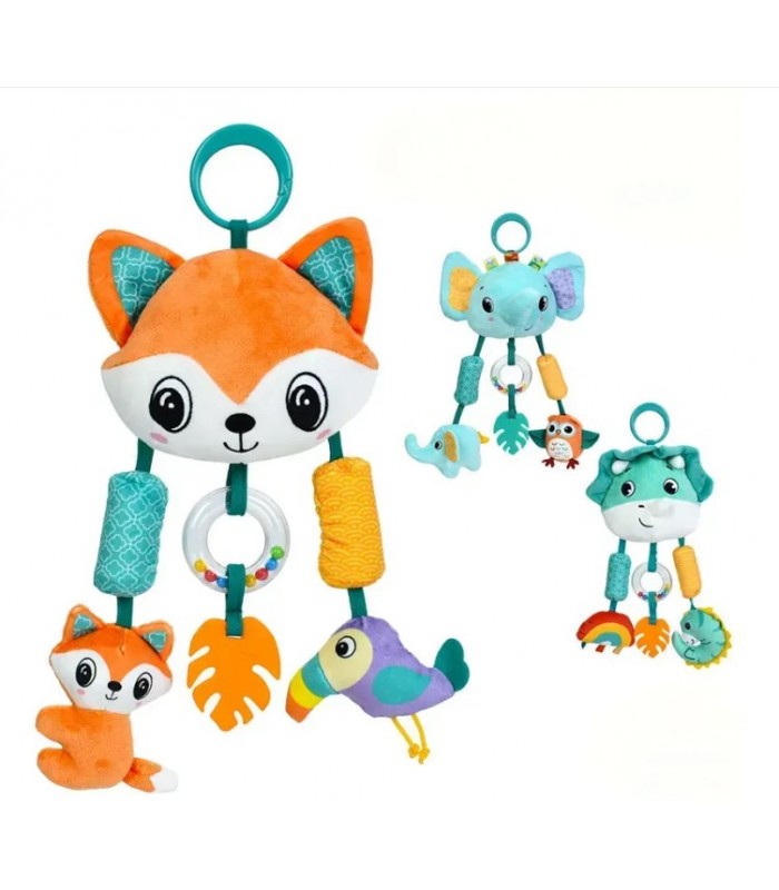 Мягкая погремушка-подвеска с прорезывателем HB 0083 ABC, 36 см, 3 вида, пакунок малюка