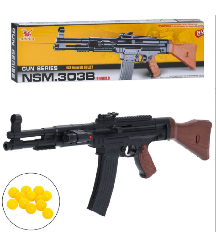 Автомат на пульках 303 B лазерный прицел, съемные приклад и магазин в коробке