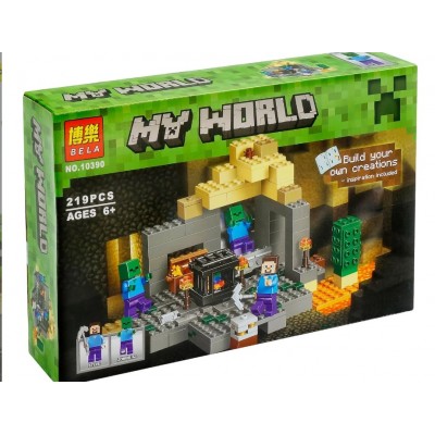 Конструктор Майнкрафт Сражение в пещере, 219 деталей, 10390, для детей от 6 лет, Пакунок малюка