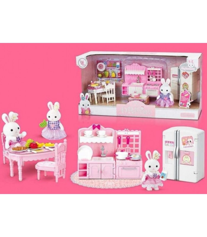 Игровой Набор мебели Кухня с флоксовым зайчиком, 6617